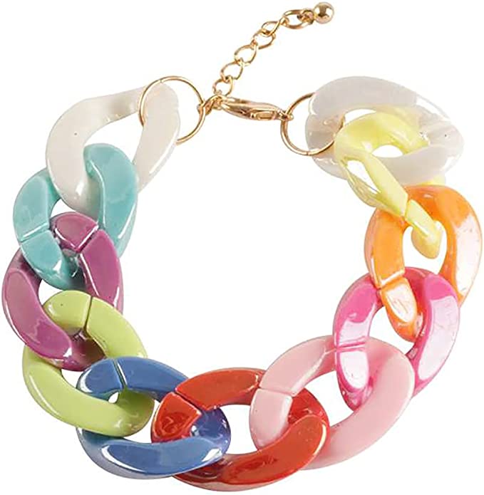 Acrylic Open Links / Big Plastic Chain Links (Red / 17mm x 23mm / 10pcs)  Rainbow Necklace Large Bracelet Kawaii Jewellery Chunky Chain F207