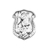 Petite Sterling Silver Saint Michael Protect Us Police Badge Lapel Pin Tie Tack, 0.5"