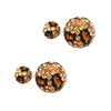 Women's Unique Leopard Spots Pave Crystal Ball Double Sided Peekaboo Statement Earrings, 1"