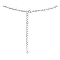 Women's Sleek Statement Polished Silver Tone Filigree Black Enamel Square Pendant Necklace Earrings Set, 18"-21" with 3" Extender