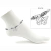 Polished Silver Tone Beaded Anklet With Whimsical Butterfly Charm Ankle Bracelet, 9"+1.5" Extender
