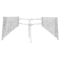 Extreme Glamour 30 Rows Of Draped Crystal Rhinestones Statement Multistrand Bridal Bib Collar Necklace, 12"+3" Extender (Silver Tone)