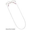Elegant Crystal Rhinestone Strap Reader Eyeglass Chain Holder Necklace, 28.5" (Clear Crystal Double Row Silver Tone)