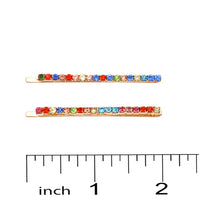 Crystal Rhinestone Sparkle Hair Clip Bobby Pins (Small Multicolor Crystal Gold Tone)