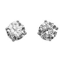 Stunning Sterling Silver With Premium Cubic Zirconia Crystals Hypoallergenic Post Back Stud Earrings (8, Round Cut)