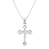 Rosemarie's Religious Gifts Women's Made In Italy Dainty Sterling Silver Box Chain With Adjustable Slide And Stunning Crystal Baguette Christian Cross Necklace Pendant, 22"
