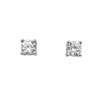 Stunning Sterling Silver With Premium Cubic Zirconia Crystals Hypoallergenic Post Back Stud Earrings (3, Round Cut)