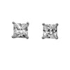 Timeless Classic Sterling Silver Studs With Premium Cubic Zirconia Crystals Post Back Hypoallergenic Earrings (5, Princess Cut)