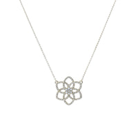 Stunning Gold Tone Glass Crystal Mandala Lotus Flower Charm Pendant Necklace, 17"-19" with 2" Extender