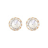 Timeless Classic Hypoallergenic Post Back Halo Earrings Made With Swarovski Crystals, 15mm-20mm (15mm, Clear Crystal Gold Tone)