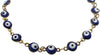 Stylish Gold Tone And Blue Glass Bead Evil Eye Protective Talisman Stainless Steel Link Chain Ankle Bracelet, 9"+1.5" Extender