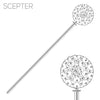 Rosemarie Collections Stunning And Magical Crystal Rhinestone Royal Scepter Fairy Princess Costume Wands (Dainty Hearts Silver Tone 16")