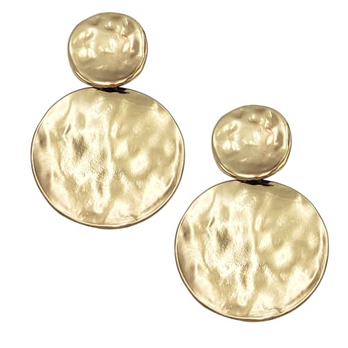 Steel hammered gold earrings Steel hammered gold earrings