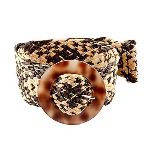 Boho Chic Beige And Black Ratan Wicker With Gold Flecks  display picture 2