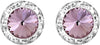 Timeless Classic Hypoallergenic Post Back Halo Earrings Made With Swarovski Crystals, 15mm-20mm (20mm, Light Amethyst Purple Crystal Silver Tone)