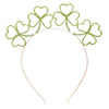 Lucky Irish Shamrock St. Patrick's Day Green Crystal Rhinestone Clovers Gold Tone Tiara Headband Crown