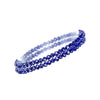 Sparkly 4mm Faceted Glass Crystal Bead Set of 2 Stretch Bracelets, 2.5" (Sapphire Blue)