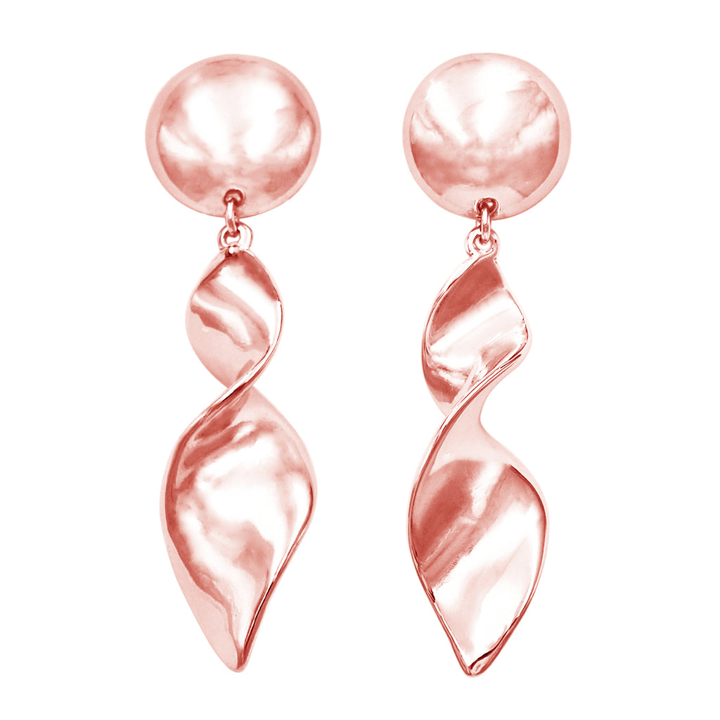 Statement Polished Metal Swizzle Stick Dangle Clip On Style Earrings, 3