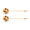 Set of 2 Holiday Birthday Celebration Bow Bobby Pins Barrette Clip Hair Accessories, 3" (Gold)