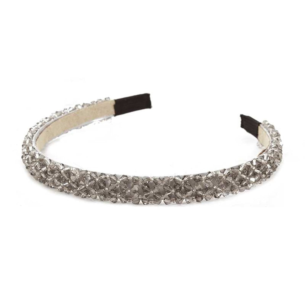 Stunning Beaded Crystal Fashion Hair Headband (Black Diamond)