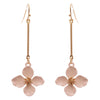 Women's Pink Petite Fashion Dangle Bar Flower Drop Gift Earrings