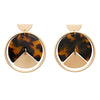 Lucite and Geometric Shapes Hoop Disc Drop Earrings