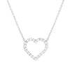 Women's Stunning Premium Cubic Zirconia Crystal Heart Pendant Necklace, 15"-17" with 2" Extender