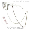 Elegant 3mm Crystal Rhinestone Strap Reader Eyeglass Chain Necklace Holder, 28.5" (Rose Gold)
