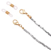 Colorful 2mm Faceted Glass Crystal Bead Reader Eyeglass Strap Face Mask Holder Necklace, 28" (Metallic Silver)