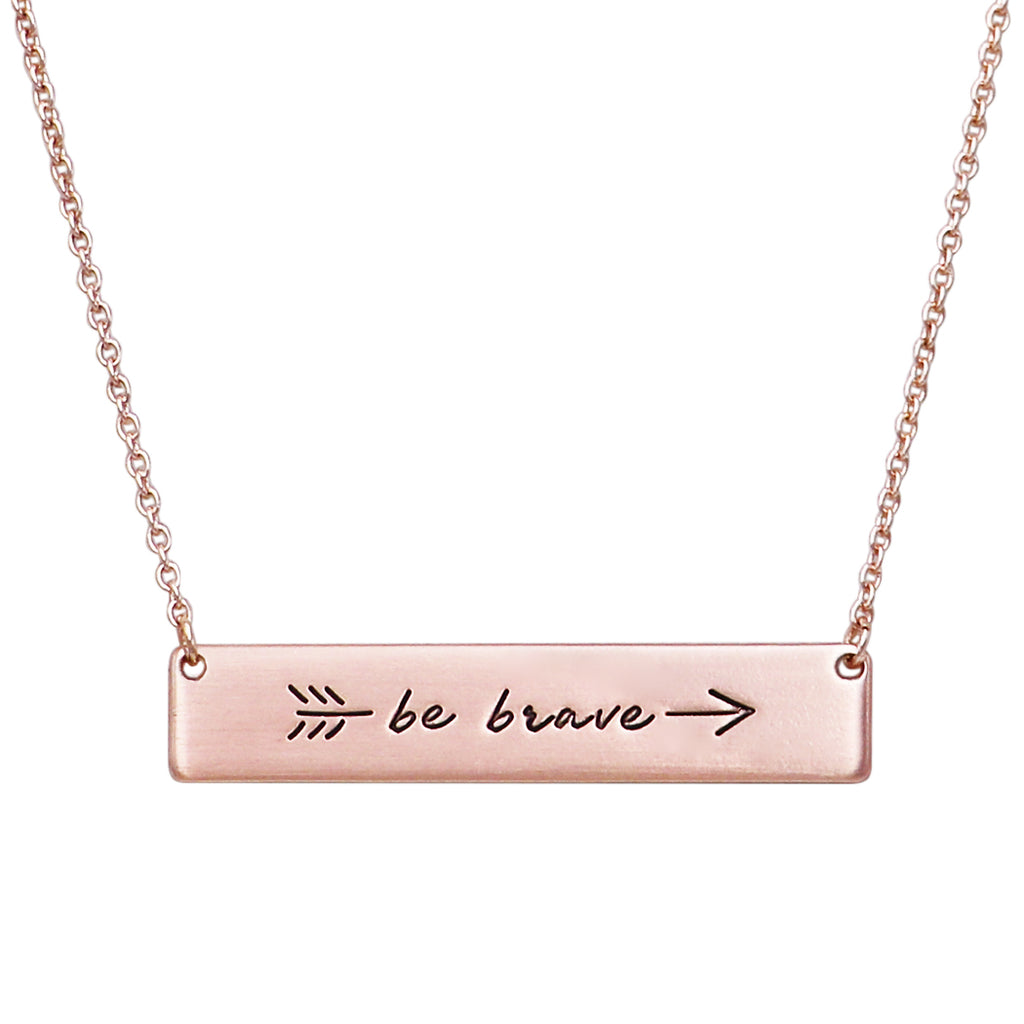 Rose Gold Arrow Design Inspirational Inscription