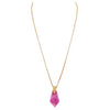 Geometric Diamond Shaped Lucite Statement Pendant Necklace and Hypo Allergenic Earring Set (Purple Necklace Only)