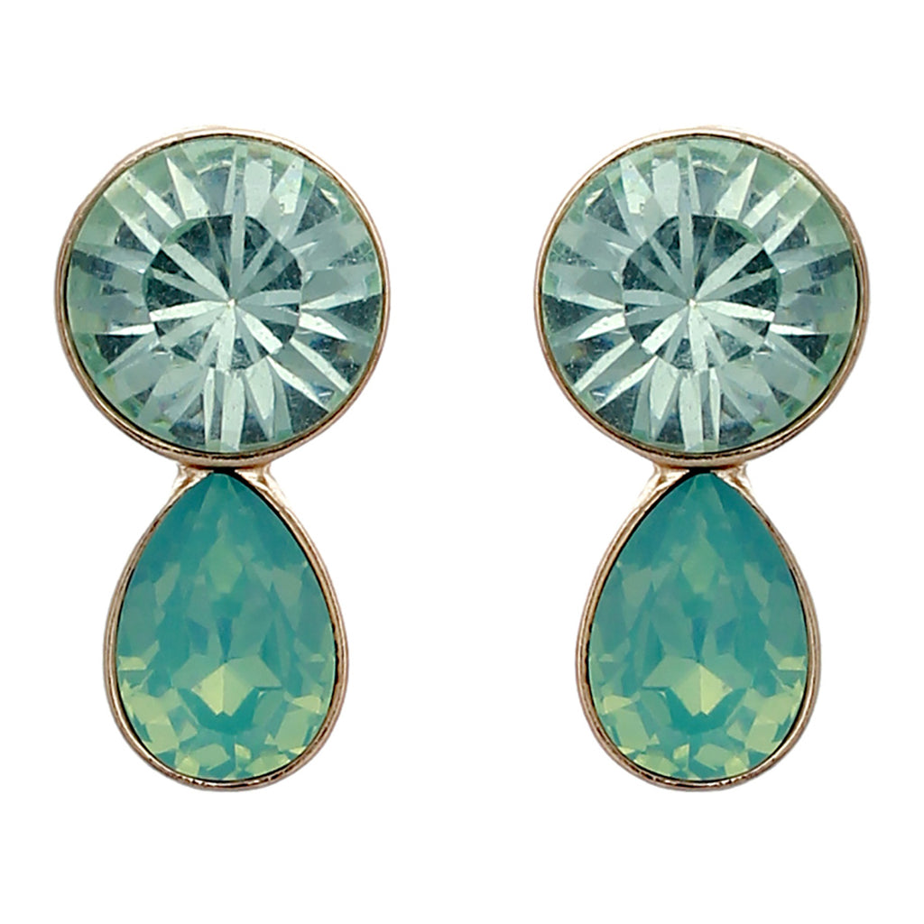 Hypoallergenic Opalescent Teardrop Post Drop Earrings (Irish Green)