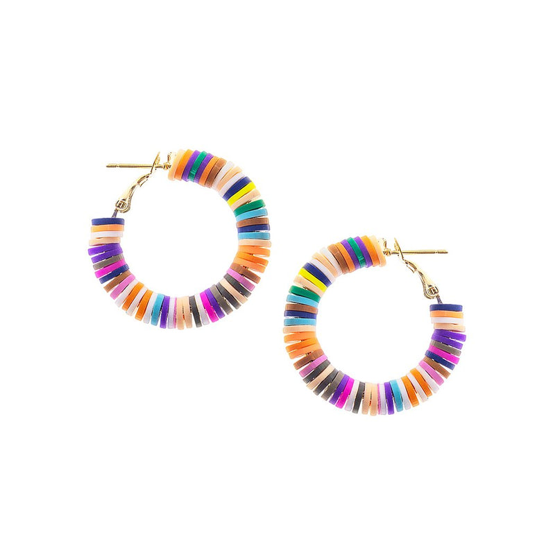 Whimsical Rainbow Ring Hoop Hypoallergenic Earrings, 35mm-55mm (35mm, Dark Multicolored)