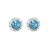 Timeless Classic Hypoallergenic Post Back Halo Earrings Made With Swarovski Crystals, 15mm-20mm (15mm, Aqua Blue Silver Tone)