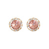 Timeless Classic Hypoallergenic Post Back Halo Earrings Made With Swarovski Crystals, 15mm-20mm (15mm, Light Peach Crystal Gold Tone)
