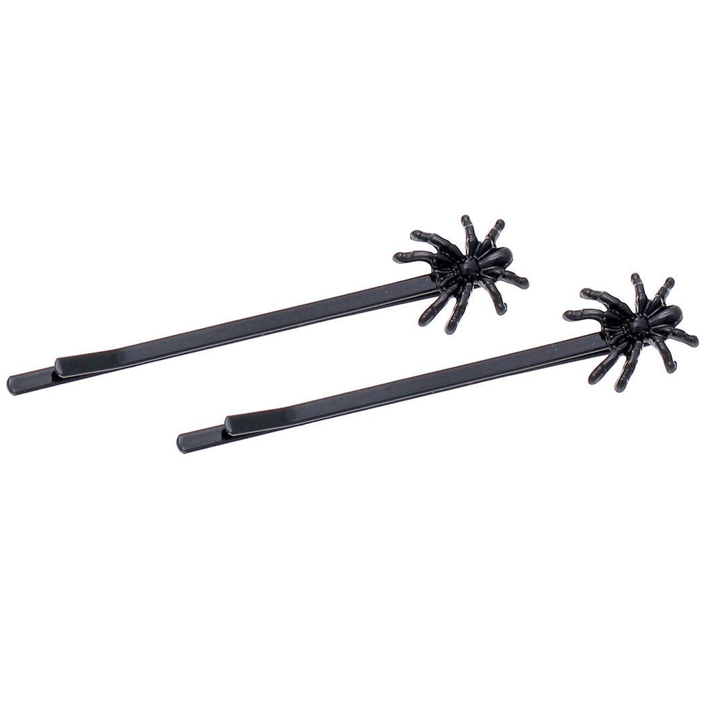 Creepy Crawly Spider Hair Clip Bobby Pins Set (Black)
