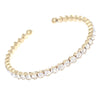 Comfort Flex Crystal Rhinestone Bangle Cuff Bracelet (Gold Tone Clear Crystal)