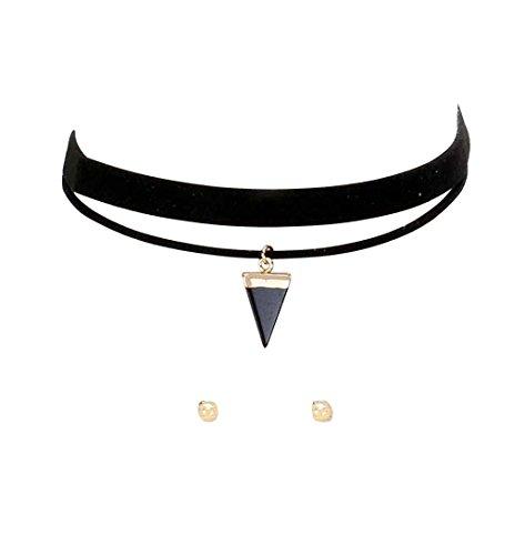 Multi-layer White Black and Brown Faux Suede Collar Chokers