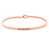 Thin Hook Bangle Bracelet Rose Gold Color "Fearless"