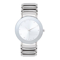 Rosemarie Collections Men's Stylish Round Face Unisex Watch (Silver Tone)