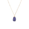 Women's Stunning Teardrop Natural Druzy Stone Purple Pendant Necklace, 16"+3" Extender(Violet Purple)