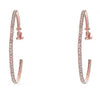 Chic Rhinesone Hoop Adjustable Clip On Earrings, 1.75" (Light Rose Gold 45mm)