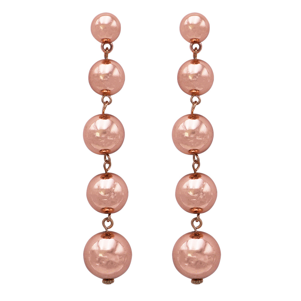 Rose gold ball drop earrings hotsell