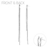 Unique Crystal Rhinestone Strands Double Sided Shoulder Duster Hypoallergenic Statement Earrings, 6" (Silver Tone)
