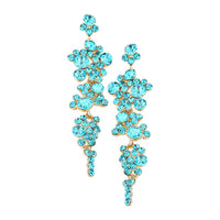 Women's Stunning Crystal Rhinestone Bubble Dangle Statement Earrings, 3.25"