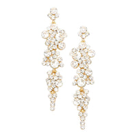 Women's Stunning Crystal Rhinestone Bubble Dangle Statement Earrings, 3.25"