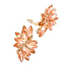 Dazzling Crystal Marquis Leaf Cluster Statement Clip On Earrings, 1.87"