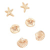 Beach Stud Seashell Earrings Set of 3