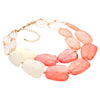 Chic Ombre Polished Resin Statement Necklace Earring Set, 16"+3" Extender