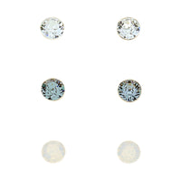 3 Pairs Mixed Swarovski Crystal Pretty Stud Earrings Set